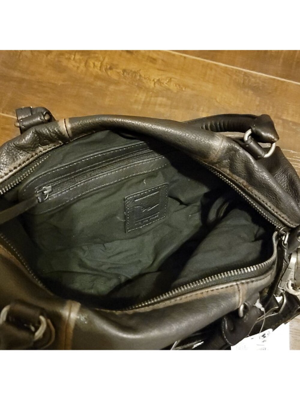 Free People Baby Emerson Tote Bag Black Leather Boho Chic Hippie Contemporary - Picture 5 of 7